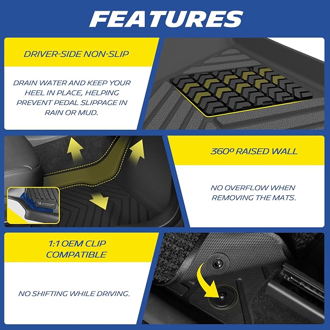 Michelin Vehicle Mats, All-Weather TPE Custom Fit Liner for 2024-2026 Chevy Traverse/2024-2026 GMC Acadia/2025-2026 Buick Enclave 7 Seats(7 Piece), Not Fit 2024 Traverse Limited, Premier