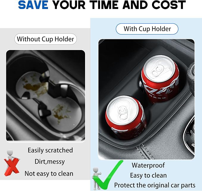 Cup Holder for Honda HRV/ZRV Accessories 2023 2024 2025 2026 Center Console Cup Holder Insert Silicone Cupholder Coaster Protector for HRV/ZRV Interior Black