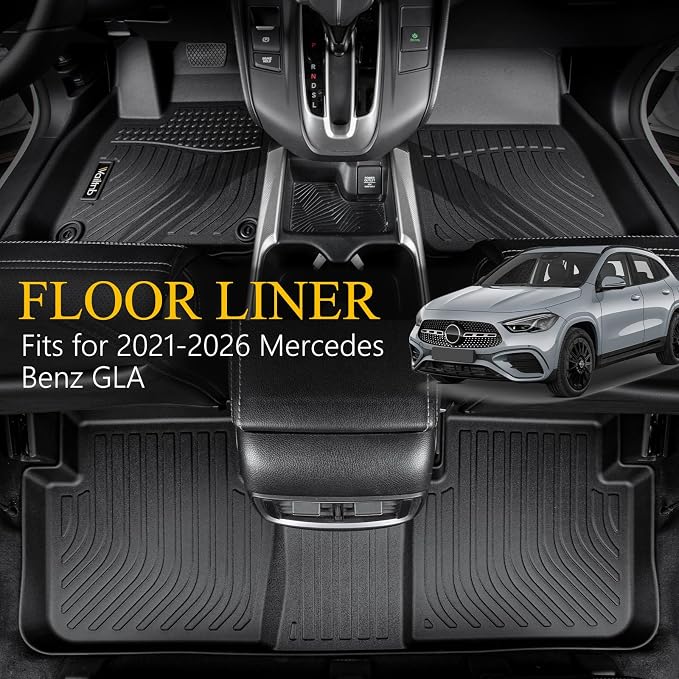 Wailtnb-Mats for Mercedes Benz GLA 2021-2026 Floor Mat Cargo Liner All Weather Floor Liner Car Mat for Mercedes Benz GLA Custom Fit Automotive Full Set Accessories
