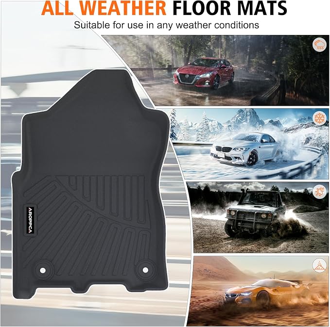 Floor Mats for 2019-2025 2026 Ram 2500/3500 Crew-Cab | 1st Row Bucket Seat (Not for PTO KIT Models), TPE Rubber Floor Liners Anti-Slip Automotive Mats for 2024 Ram Accessories