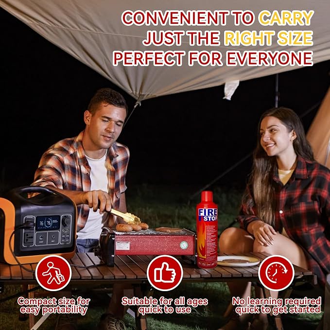 2/4-Pack Fire Extinguisher with Mount Brackets，Portable for Home Kitchen Car Boat，BBQ -Multi-Purpose Protection (4-Pack Fire Extinguisher)