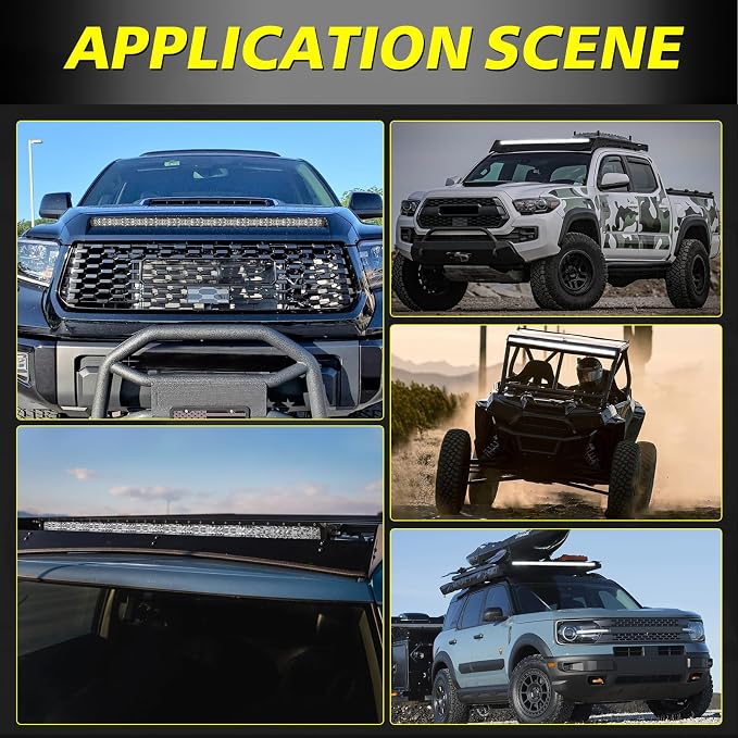 42" LED Light Bar 360W Super Slim Dual Row Offroad Driving Light | Slim Single Row Structure, Spot Flood Combo Roof Hood Bumper Light Bar for Trucks Pickup UTV SUV Can-am Toyota Bronco