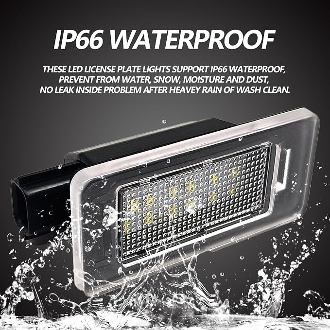 LED License Plate Light Tag Lamp Assembly, Compatible with 19-Up Altima L34, 20-Up Sentra B18, 19-Up Versa Sedan N18, 21-Up Rogue T33, Powered by 18-SMD 6000K(2 Pcs White)