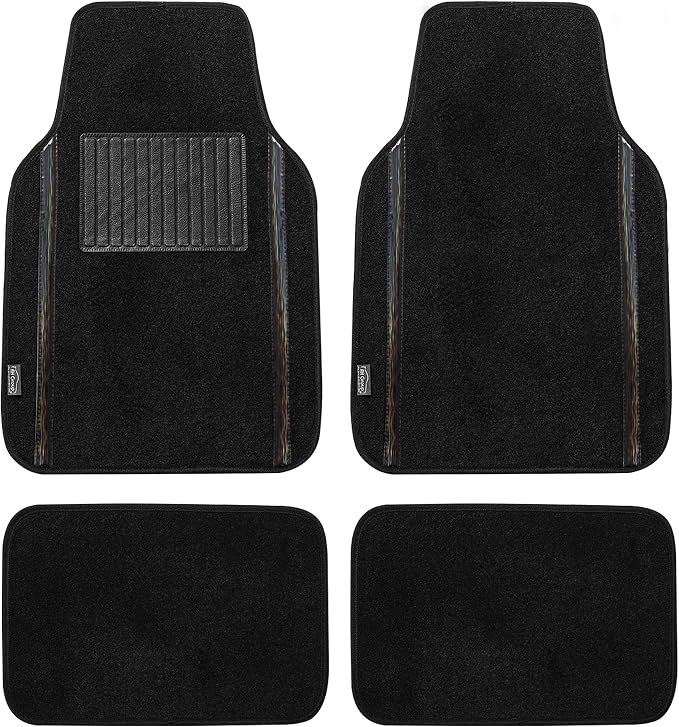 FH Group Universal Fit Car Floor Mats – All-Purpose Carpet Floor Mats & Protectors for Cars, SUVs & Trucks, Durable Automotive Carpet Mats, Black