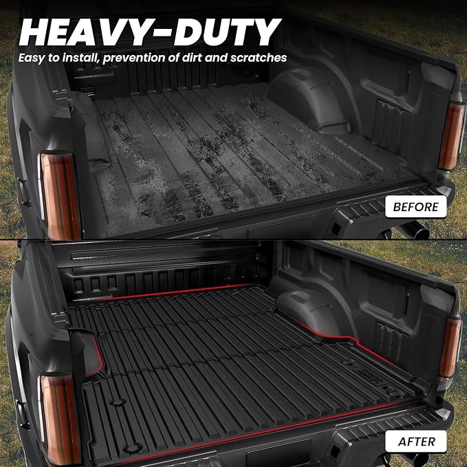 LASFIT Bed Mat for Toyota Tundra 2022-2026 5.5FT/5.5' Truck Bed, All Weather 5.5 FT Bed Liner for Toyota Tundra 2026 2025 2024 2023 2022 Accessories TPE Trunk Mat Cargo Mat (Not Fit Drop-in Liners)
