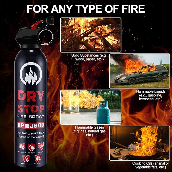 ABC Fire Extinguisher for Home & Vehicle 3Pack Dry Stop Fire Spray for Kitchen | Auto Fire Extinguisher for Truck Vehicle,1.32LB Dry Chemical Powder for Car, Boat, Marine Easy to Use (3 Blue)
