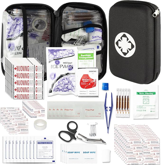 277Pcs First-Aid Kit Emergency-Kit Home-Car - First Aid Kits Emergency Kit Home Essentials for Dorm Room First-Aid Kit Emergency Necessities for Boat Hiking Skating, Black YIDERBO