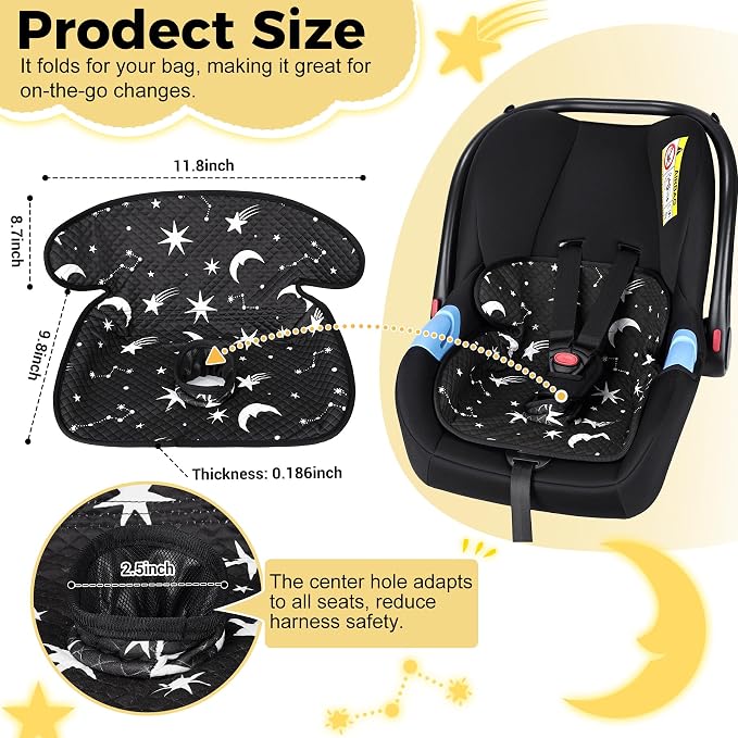 Piddle Pad Car Seat Liner, Waterproof Soft Car Seat Protector for Potty Training, (Starry Sky)