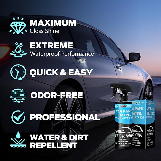 Premium Ceramic Coating for Cars- Quick Effect Coating Agent - Car Coating Spray, Suitable for cars, pickup trucks, RVs, motorcycles, etc. Fast Application for Long-Lasting Shine & Protection