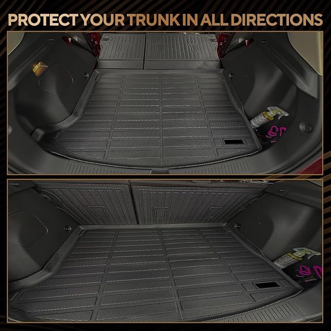 Naibeve Floor Mats for 2012-2022 Toyota Sequoia 2nd Row Bench Seat | All Weather Custom Fit Floor Mats, Cargo Mat, Backrest Mats, Not for Bucket Seats Interior Protector accessories