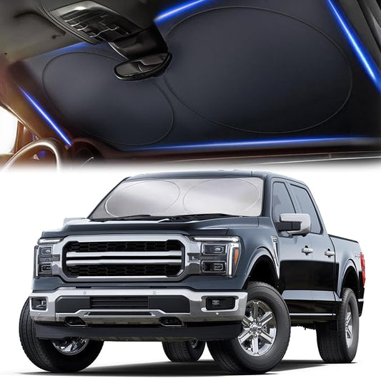 Autovir Truck Windshield Sun Shade Foldable – 280T Sun Visor Front Shield