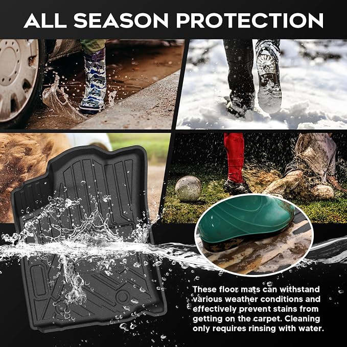 Mixsuper Floor mats for Toyota Tacoma 2016-2023 Double Cab (Only for Automatic),All Weather TPE Floor mat Protection for Tacoma SR/SR5/TRD/Limited/Trail Accessories,Car Mats & Door Sill Guards