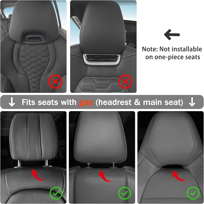 2pcs Car Neck Pillow for headrests,Support Drive Seats Head Cushion Pillows,Microfiber Velvet,Plant-Based Polyester,Thickness & Height Adjustable,11.8x7.5,Inner Liner fillable(Orange Brown)