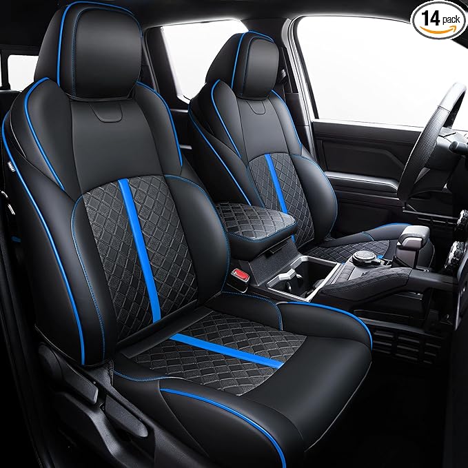 Leather Seat Covers Custom Fit for Tacoma Gen 4th (2024-2026) Double Cab | Custom Fit for SR, SR5, TRD PreRunner, TRD Sport, TRD Off-Road, Limited, Trailhunter - Fully Covered - Fit Like a Glove