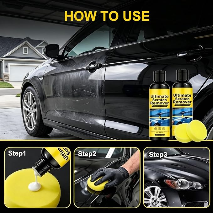 Car Scratch Remover, 2026 Upgrade Car Polishing Wax Scratchs Remover Cars Paint Scratchs Repair Kit, Scratch Remover for Vehicles with Wipe and Sponge Deep Scratches (1 Set)