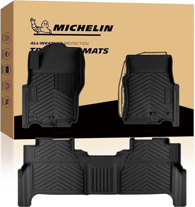 Michelin Vehicle Mats, All-Weather TPE Custom Fit Liner for 2022-2026 Nissan Frontier Crew Cab, Premier