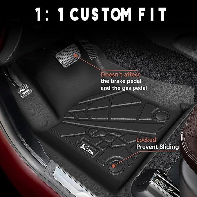 KARPAL Floor Mats for Jeep Grand Cherokee 2016-2021 / Dodge Durango 2016-2026, All Weather TPE Custom Fit Floor Liners Car Mats Accessories, Front & 2nd Row