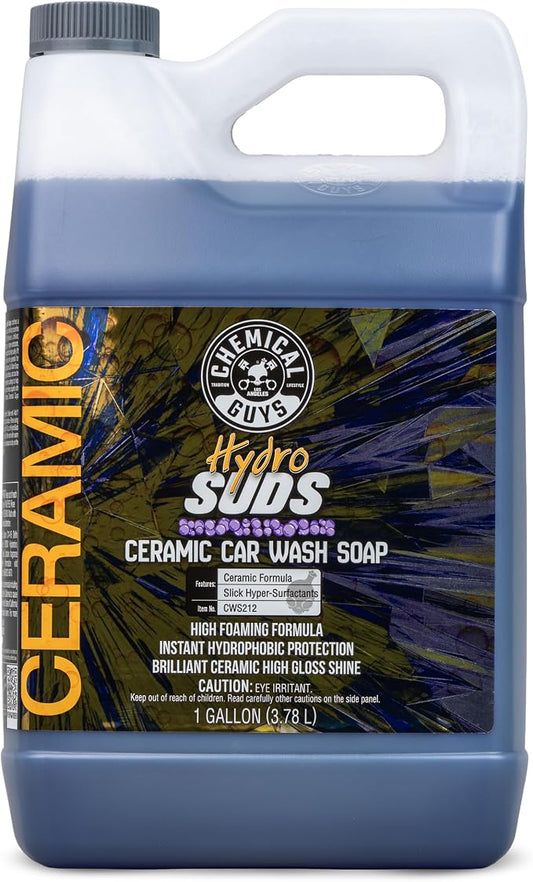 Chemical Guys, HydroSuds Ceramic Foaming Car Wash Soap, Berry, 1 Gallon | Ceramic polymers add gloss and water beading, thick foam for cannons, guns or buckets, sweet berry scent