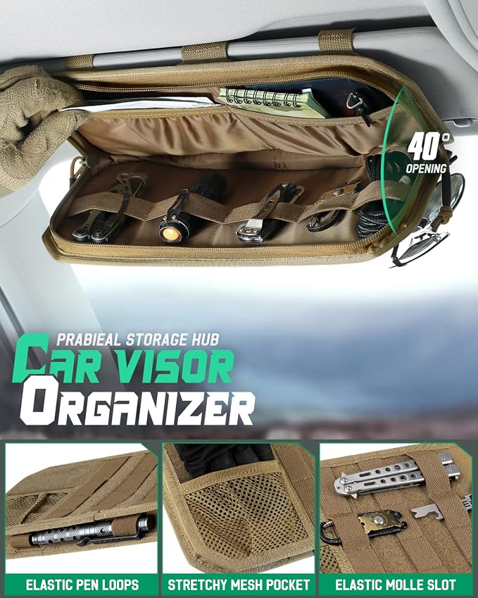 LIVANS Tactical Car Sun Visor Organizer, Fit Cars Trucks SUV Jeeps Patrols | Livans Tactical Car Sun Visor Organizer, Fit Cars Trucks Suv Jeeps Patrols