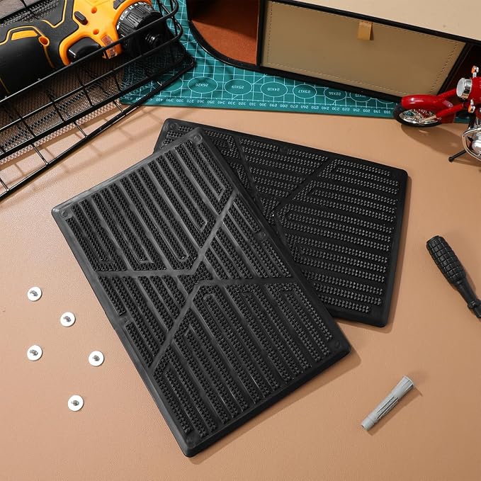 PRETYZOOM 2-Pack Car Floor Mat Carpet Heel Pad Foot Pedal | Universal Anti-Skid Rubber Heel Scuff Plate, Auto Home Carpet Protector Patch for Driver Side Gas Pedal Foot Rest