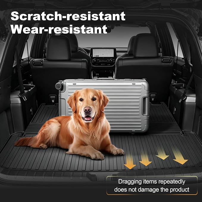Cargo Mat Fit for Toyota Grand Highlander 2024 2025 2026 with Seat Back Mat | Not for Highlander, 2-in-1 Cargo Liner, Custom Fit, All-weather Protection, Waterproof, Easy to Clean, Heavy Duty