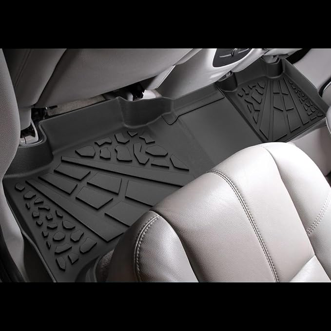 KARPAL Floor Mats for 2007-2014 Chevy Tahoe/Suburban/GMC Yukon/Yukon XL/Denali (No Hybrid Models), All-Weather TPE Custom Fit Floor Liners Car Accessories