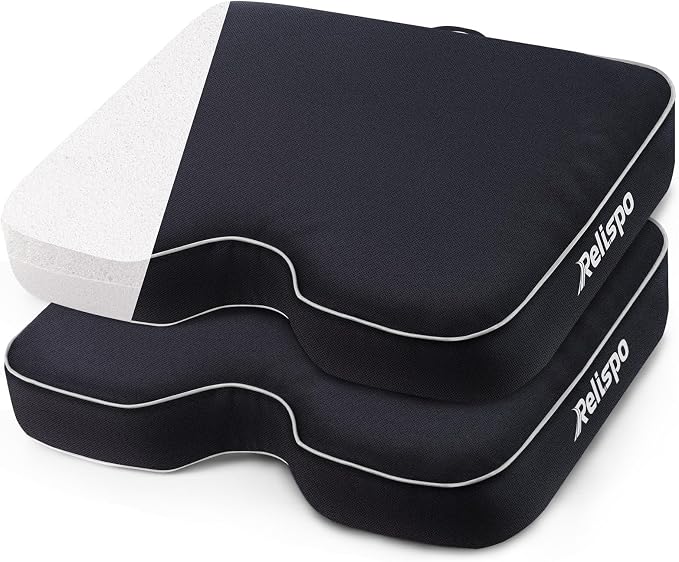 Stadium Seat Cushion for Bleachers, 2-in-1 Reversible Soft & Firm | Bleacher Cushion with Memory & High-Density Foam, Ergonomic Non-Slip Design, Portable for Indoor & Outdoor Sports, Events