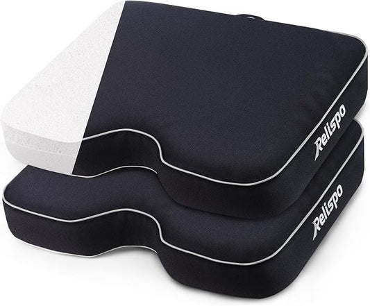 Stadium Seat Cushion for Bleachers, 2-in-1 Reversible Soft & Firm | Bleacher Cushion with Memory & High-Density Foam, Ergonomic Non-Slip Design, Portable for Indoor & Outdoor Sports, Events