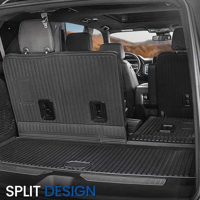 Floor Mats Set for 2021-2025 2026 Chevrolet Chevy Tahoe/GMC Yukon/Cadillac Escalade 7 Seat Bucket Seat Accessories, All Weather TPE Cargo Mat Liner Backrest Mat Door Sill Protectors