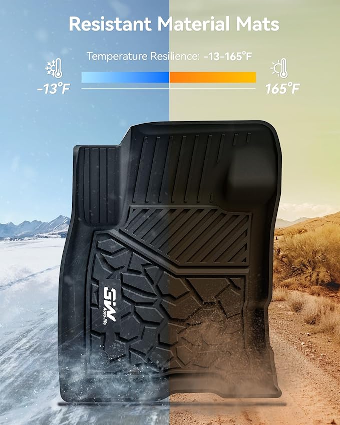 3W Ford Maverick Floor Mats Fit for 2022-2025 2026 (Only Fits Gasoline Models) 1st & 2nd Row All Weather Floor Liners for Ford Maverick,Black