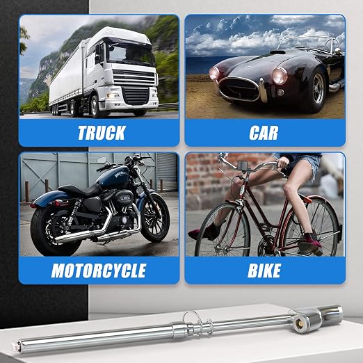 MEANLIN MEASURE Silver Double Straight Type Tire Pressure Gauge, 2Pcs, 10-150 Psi, Suitable for Trucks, Cars, Motorcycles
