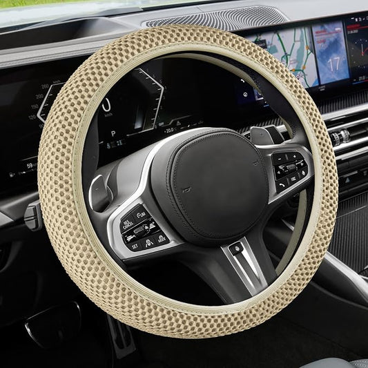 Elastic Stretch Steering Wheel Cover, Steering Wheel Cover, 15" Breathable Auto Steering Wheel Protector, Universal Car Accessories Comfortable Non-Slip Vehicle Steering Wheel Covers for Women Men
