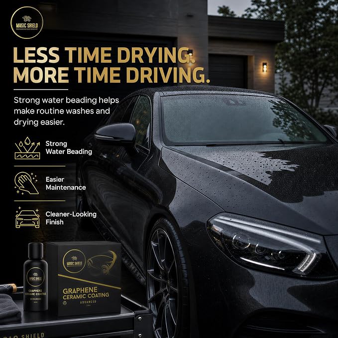 Magic Shield Graphene Coating for Cars │ Self-Healing, 5+ Years Durability │ Advanced SiO2 Ceramic Protection - High Gloss, Anti-Scratch - Perfect for Cars, Motorcycles, Marine, and RVs