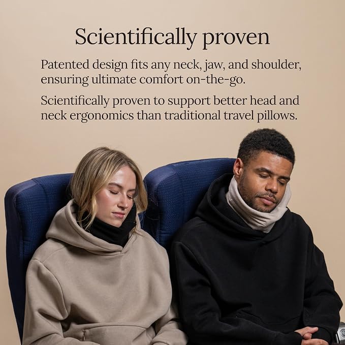 Trtl Travel Pillow Original 2.0 – Scientifically Proven Super Soft Travel Pillow with Premium Head & Neck Support – for Airplane Travel – Machine Washable – Lightweight & Compact - Sand Beige – Small
