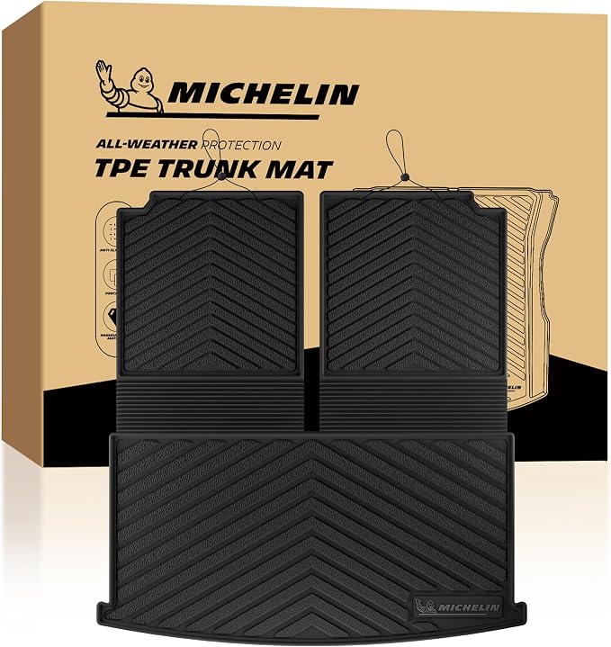 Michelin Vehicle Mats, All-Weather TPE Custom Fit Liner for 2018-2026 Volkswagen VW Atlas 6 & 7 Seats (1 Piece), Not fit Cross Sport, Premier