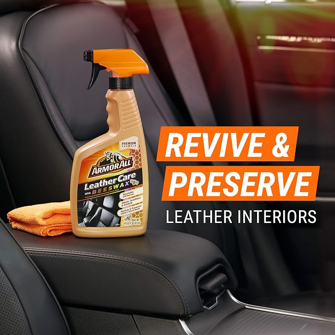 Armor All Car Leather Care Spray Bottle, Cleaner for Cars, Truck, Motorcycle, Beeswax, 4 Oz, Pack of 6, 18934-6PK