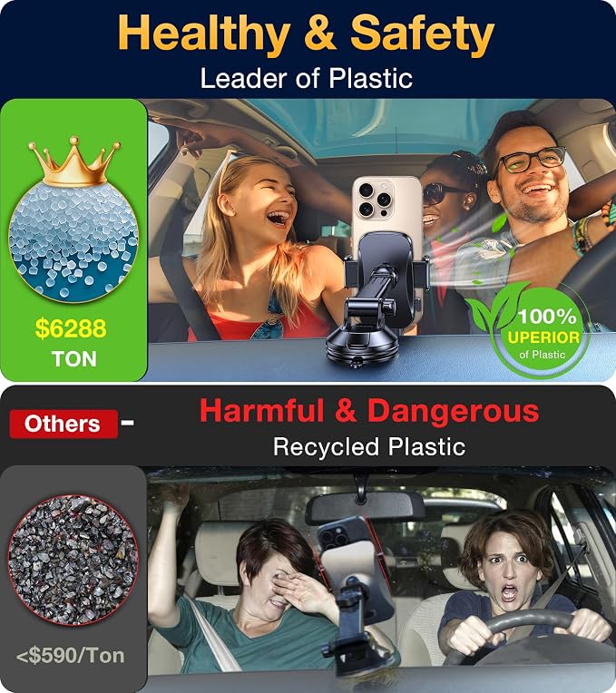 Romuto Phone Holders for Your Car Phone Holder Mount【Super Suction】 Cell Phone Holder for Car Accessories for Women Men【360° Adjustable】 Suction Phone Mount for Car, Window, Bathroom