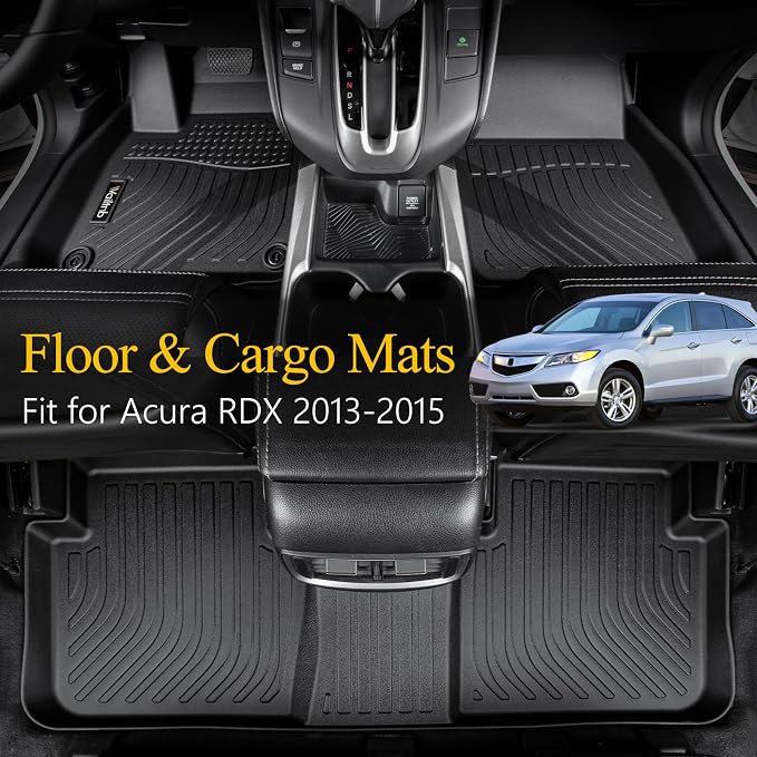 All Weather Floor Mats & Cargo Liner for Acura RDX 2013 2014 2015 Custom Fit Waterproof Durable Easy to Clean fit for Acura RDX 2013-2015 Accessories Black