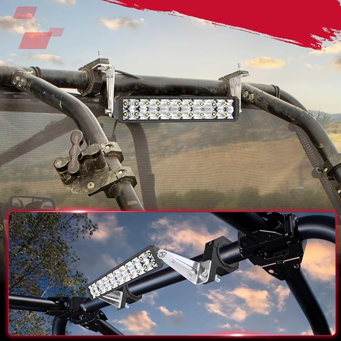 OFFROADTOWN LED Light Bar Side Mounting Brackets Universal Mounts Kit for Straight or Curved LED Light Bar Side-Mounted L-Shape for 6 inch up to 54 inch (Pack of 2)