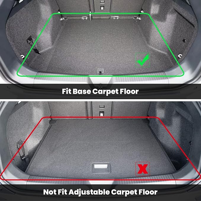 LASFIT Custom Fit Trunk Cargo Mat for Volkswagen VW ID.4 2021-2026, (Only Fit Non-Adjustable Carpet Floor), All Weather Protection TPE Trunk Mat Trunk Liner Trunk Tray Cargo Liner, Easy to Clean
