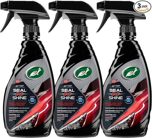 Turtle Wax ICE Seal N Shine, Car Wax Sealant, High Gloss Shine, Insane Water Beading and Durable Paint Protection, Carnauba Wax Infused, For Paint, Wheels, Glass, Plastics and More, 16oz (Pack of 3)
