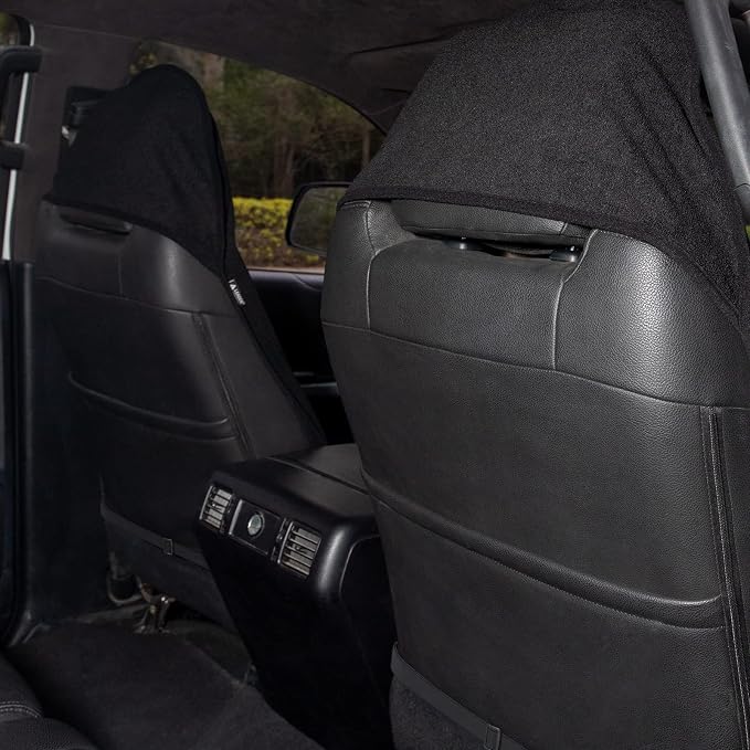 Leader Accessories Waterproof Towel Front Bucket Seat Covers, 2pcs Black | Universal Non-Slip, Fits Car Truck SUV, Machine Washable, For Dog & Kid, Pets, Yoga, Gym, Beach, Swimming, Outdoor Sports