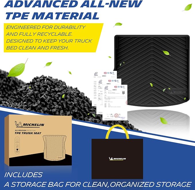 Michelin Vehicle Mats for 2024-2026 Chevy Equinox EV | Not Fit Gas, All-Weather TPE Custom Fit Liner, Premier