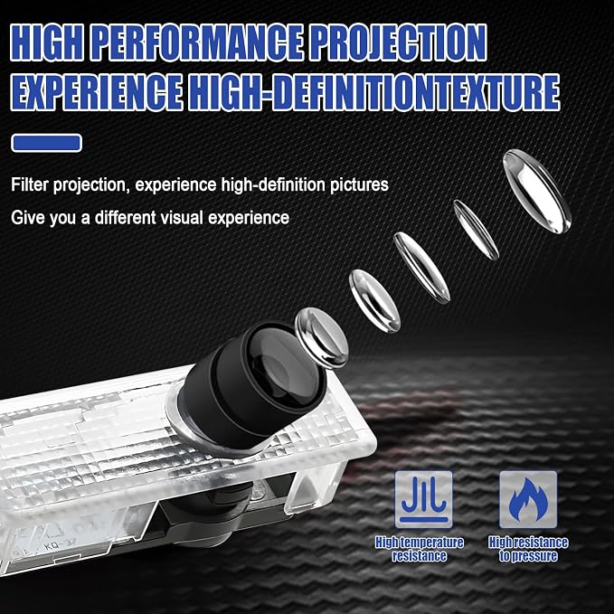 4 Pieces Car Door Lights Logo for Mini Cooper R55 R56 R57 R58 R59 R60 R61 F54 F55 F56 F57 Puddle Lights Logo Projector Courtesy LED Ghost Shadow Light Projector Lamps (New White)