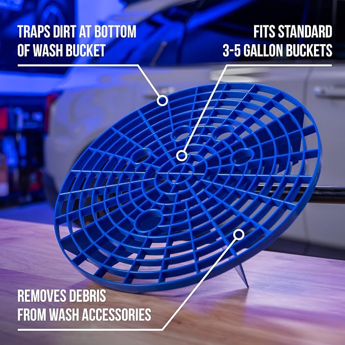 VIKING Automotive Bucket Insert Grit Trap for Car Wash and Detail Kits, Helps Remove Dirt and Debris from Microfiber, Mitts, Cloths, and Sponges, Blue