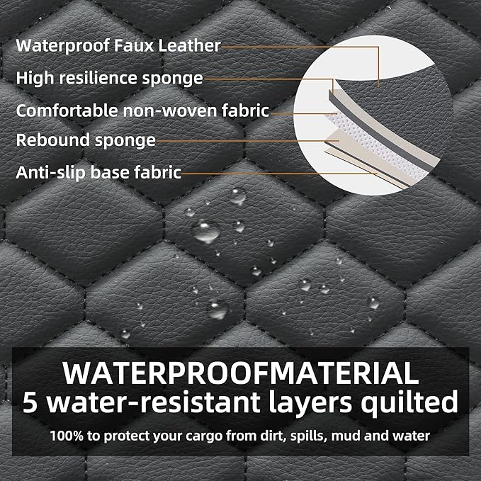 Elantrip Luxury Leather Car Seat Covers, Anti-Slip & Waterproof, Full Protection with Storage - Fits Most Cars, SUV, Trucks(Black, 2-Pack)