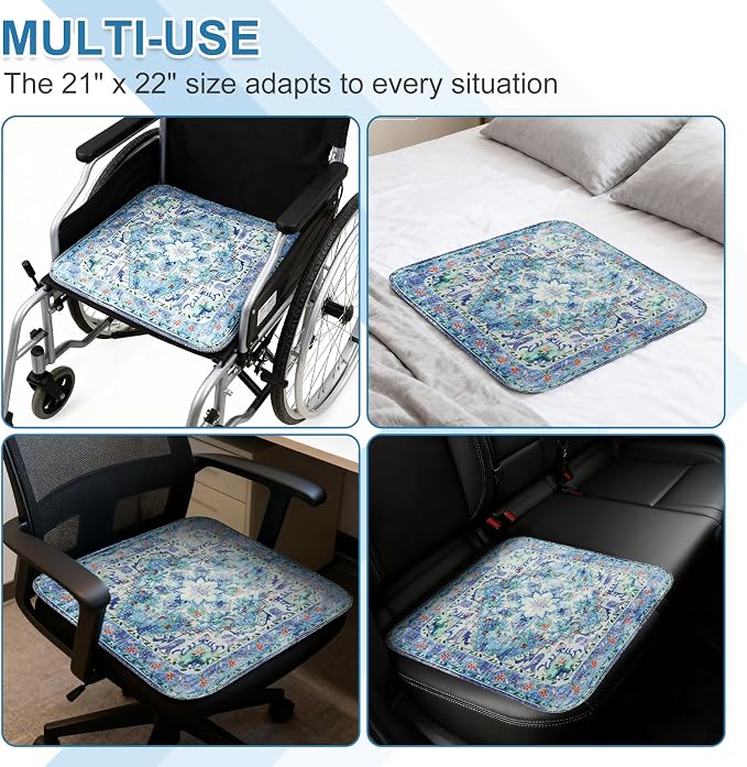 OUTCREATOR® Waterproof Chair Pads for Incontinence 21" x 22" (Pack of 4),Washable Reusable Chair Seat Protector Cover,Non-Slip Absorbent Incontinence Pad for Bed,Car,Wheelchair,Adults,Kids,Pets