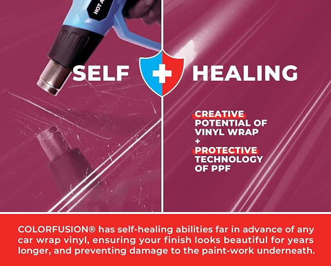 ColorFusion PPF by VViViD, Gloss Dark Star Ruby Magenta Dry Apply PPF Vinyl Car Wrap Roll 60ft x 5ft