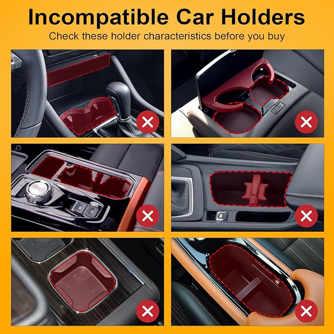 Cup Holder Expander, Automatic Car Cup Holder Expander Holds Large Water Bottles, for Yeti, Stanley, Owala Travel Tumbler & Mugs, Adjustable Arms & Extendable Base Insert Accessories (CH03T, 2PACK)