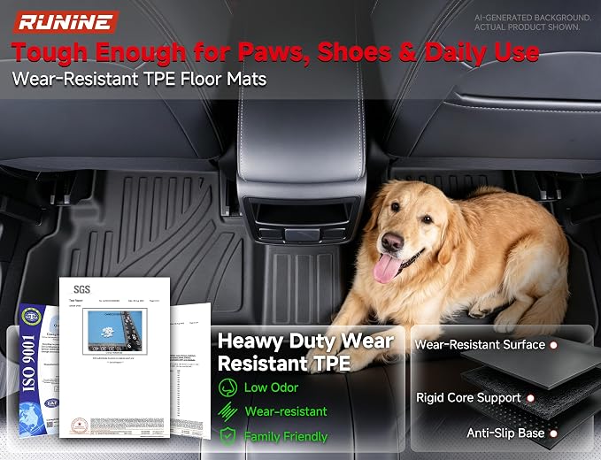 Floor Mats for Subaru Forester 2019-2024 Carbon Fiber Accessories,TPE All Weather Protection Floor Mats,Custom Fit Car Floor Liners Set